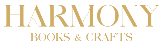 Harmony Books and Crafts Logo in Gold